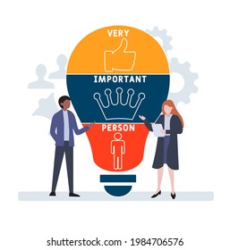 Flat design with people. VIP - Very Important Person acronym. business concept background. Vector illustration for website banner, marketing materials, business presentation, online advertising