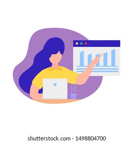 flat design people are at work