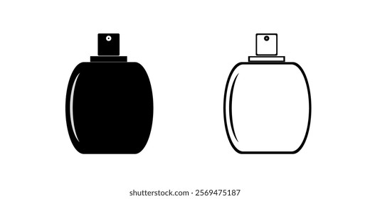 Flat Design Perfume Bottle for Black and White fasion on white background