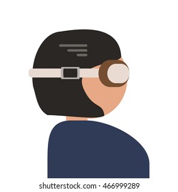 flat design person with flying goggles icon vector illustration