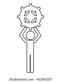 flat design person with gears icon vector illustration