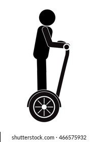 flat design person on segway transport icon vector illustration