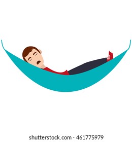 flat design person sleeping icon vector illustration