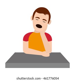 flat design person sleeping icon vector illustration