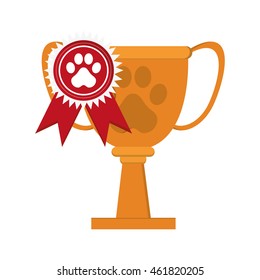 flat design pet award icon vector illustration