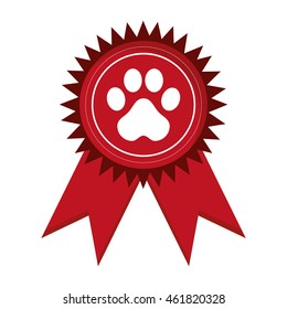 flat design pet award icon vector illustration