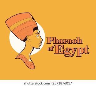 Flat Design Pharaoh from Ancient Egypt Vector Illustration 