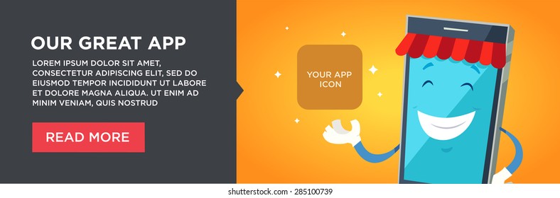 Flat design phone character. Concepts web banner . Vector