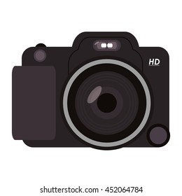 flat design photographic camera icon vector illustration