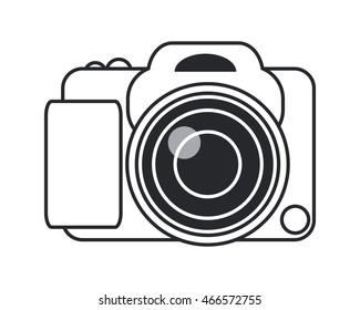Flat Design Photographic Camera Icon Vector Stock Vector (Royalty Free ...