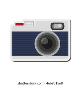 flat design photographic camera icon vector illustration