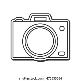 flat design photographic camera icon vector illustration