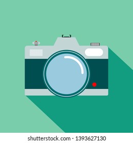 Flat Design Photography Icon with Side Shadow