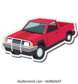 flat design pickup truck icon vector illustration