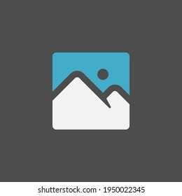 Flat design Pictures icon, Gallery flat icon, vector illustration, isolated on background