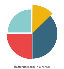 flat design pie chart icon vectro illustration