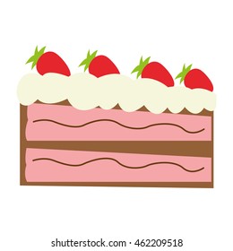 flat design piece of cake icon vector illustration