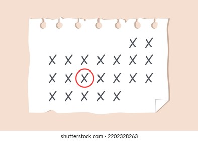 Flat design of a piece of paper vector, paper calendar with deadline vector, appointment on white calendar vector, deadline on white calendar vector flat design of white schedule calendar.