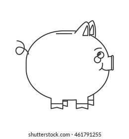 flat design piggy bank icon vector illustration