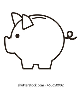 flat design piggy bank icon vector illustration