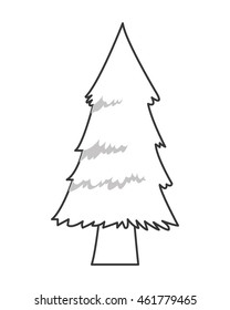 flat design pine tree icon vector illustration