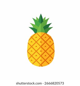 Flaches Design Ananas-Illustration einzeln auf weißem Hintergrund frische tropische Früchte