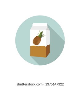 Flat design Pineapple Juice in Carton Box