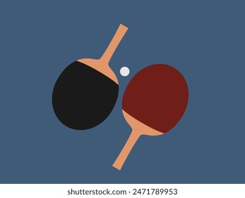 flat design ping pong vector illustration