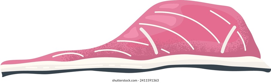 Flat design pink baseball cap side view. Casual fashion headwear vector illustration.