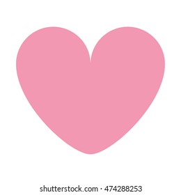 flat design pink cartoon heart icon vector illustration