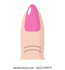 Flat design pink manicure nail icon. Vector.