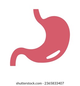 Flat design pink stomach icon. Vector.