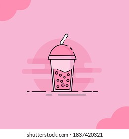 Flat design in pink vector