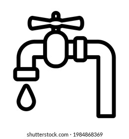 Tubo De Diseño Plano Con Icono De Válvula. Diseño de contorno negrita editable. Ilustración vectorial.