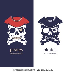 flat design pirate logo template