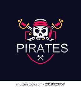 flat design pirate logo template