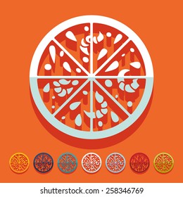 Flat design. pizza