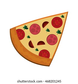 flat design pizza slice icon vector illustration