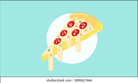 flat design pizza, Pizza vector