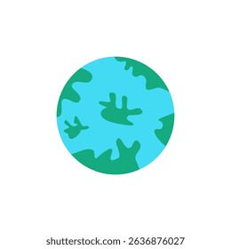 A flat design Planet Earth icon perfect for Earth Day, environmental awareness, and eco-friendly projects.