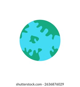 A flat design Planet Earth icon perfect for Earth Day, environmental awareness, and eco-friendly projects.
