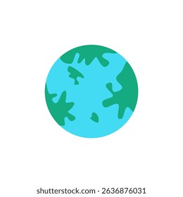 A flat design Planet Earth icon perfect for Earth Day, environmental awareness, and eco-friendly projects.