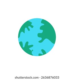 A flat design Planet Earth icon perfect for Earth Day, environmental awareness, and eco-friendly projects.
