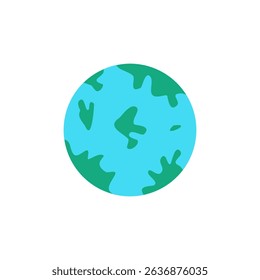 A flat design Planet Earth icon perfect for Earth Day, environmental awareness, and eco-friendly projects.