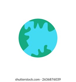 A flat design Planet Earth icon perfect for Earth Day, environmental awareness, and eco-friendly projects.