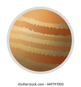 flat design planet jupiter icon vector illustration