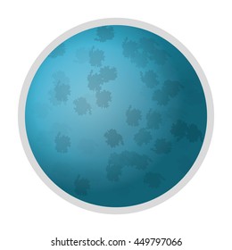 flat design planet uranus icon vector illustration