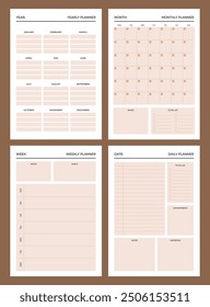 Flat design planner template collection set