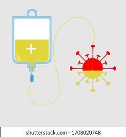 Flat Design For Plasma Blood Donation To Recovers Covid Disease  