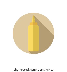 Flat design plastic bottle with mustard
